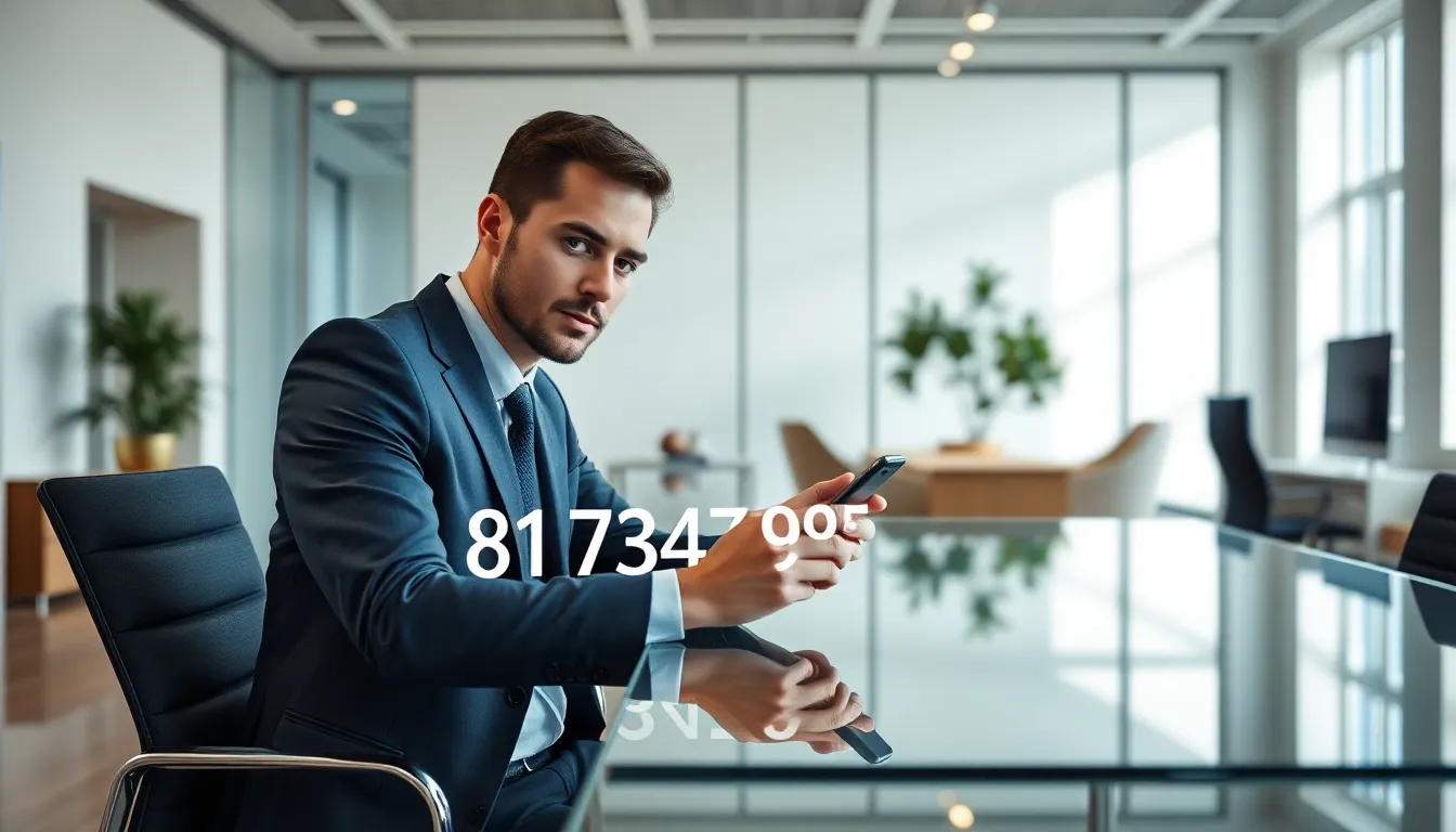 professional exploring the significance of a unique number in a modern office.